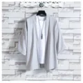 Summer mens sun protection clothing casual loose ice silk kimono cardigan breathable UV shield outdoor - M / Tops / Gray