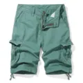 Men's summer loose cargo shorts casual outdoor sportswear five-point trousers green cotton - Royal Blue