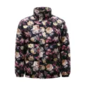 Men winter thickened floral puffer jacket casual warm stand collar outerwear cotton coat - M / Tops / Black Large Floral
