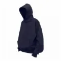 Homme couleur unie decontracte ample oversize sweat capuche noir pullover mode haut - M / Hauts / Bleu marine