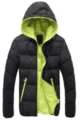 Giacca invernale imbottita con cappuccio colorblock da uomo nero verde variante - Taglia M / Top / Nero/Verde
