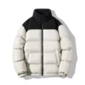 Veste doudoune color-block homme hiver, manteau chaud décontracté rembourré avec col montant. - S / Hauts / Blanc