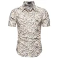 Camicia uomo estiva casual maniche corte stampa cachemire bottoni elegante moda - Taglia M / Top / Paisley Floreale (DC03)