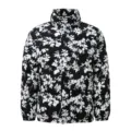 Giacca invernale uomo floreale imbottita nera e bianca cappotto caldo spesso stile. - Floreale Nero