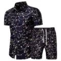 Ensemble Chemise et Shorts Manches Courtes pour Homme Imprimé Chaîne Or Style Luxe - M / Ensemble / Ensemble DC07