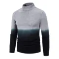Suéter de cuello alto degradado hombre otoño invierno prenda de punto manga larga - M / Gris