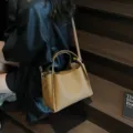 Elegante bolso de cubo marrón mujer otoño nuevo gran capacidad bolso de hombro casual tote - Marrón