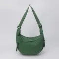 Green canvas crossbody bag for women casual lightweight dumpling bag for daily use. - Green