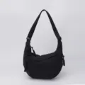 Black casual crossbody dumpling bag versatile lightweight single shoulder bag var. - Black