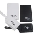 Set di copripassaporto ed etichetta per bagaglio in pelle PU per coppie nero. - Set per coppia / Four-Piece Set / Bianco e nero