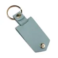 DIY sublimatie lederen sleutelhanger blanco lichtblauw met metalen ring voor kado - Poederblauw