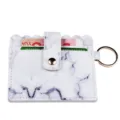Portacarte in pelle PU marmo bianco con portachiavi e bottone a pressione per carte e contanti. - Effetto marmo