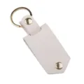 Blanco lederen sleutelhanger leeg met gouden ring, DIY warmteoverdracht foto hanger accessoire. - Melkwit