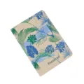 Funda para pasaporte estampado hojas tropicales de cuero PU organizador documentos viaje - 14*10cm / Hoja Azul Verde
