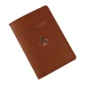 Copertina passaporto in pelle PU marrone con motivo aereo organizer documenti da viaggio - Caffè