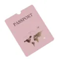 Stijlvolle Roze PU Lederen Paspoort Hoesje Reisetui met Gouden Wereldkaart Design - Roze
