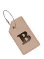 Etichetta per bagagli in PU con cavo d'acciaio e design con lettera dorata B, accessorio da viaggio. - Lettera B