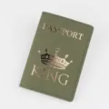 Custodia per Passaporto in Pelle PU Verde Militare Organizer Documenti Viaggio Stile - 14*10cm / Verde militare