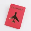Porta passaporto in pelle PU organizzatore di documenti da viaggio rosso copertina - Rosso