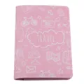 Rosa PU Leder Reise Reisepasshülle mit süßem weißen Doodle Druck für Damen und Herren Accessoires. - Hellrosa