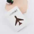 Copertina per passaporto in pelle PU bianca con stampa aereo e custodia da viaggio - Bianco