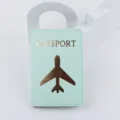 Portapassaporto in pelle PU verde menta, elegante custodia copertina per documenti di viaggio. - Verde chiaro