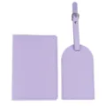 Set porta passaporto ed etichetta valigia in pelle PU viola variante da viaggio ottima - Combo Porta Passaporto E Targhetta / Viola chiaro