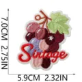 Nahaufnahme des lebendigen Trauben-Stickaufnähers mit feinen Nähten und klaren Abmessungen. - Traubenstil(S24SG-125-01)