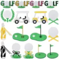 Lot de patches brodés de golf à repasser chariot balle de golf badges DIY vêtements - Ensemble d'Écussons Brodés de Golf (17 Pièces) / Lot de 17 pièces