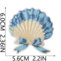Strandurlaub Muschel Stickerei Stoffaufnäher DIY dekoratives Bügelbild für Kleidung - Muschel (X27BK-13-01)