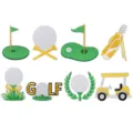 Lot de patches brodes de golf pour vetements et sacs appliques thermocollants DIY. - Ensemble d'Écussons Brodés de Golf (8 Pièces) / Lot de 8 / Jaune
