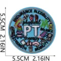 Bestickter PT Aufnäher zum Aufbügeln für Kleidung Rucksäcke und modische DIY Dekoration. - Runder PT-Stil (W34ZM-135-01)