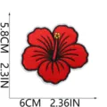Roter Hibiskusblüte bestickter Aufnäher DIY Kleidung Zubehör zum Aufbügeln 6x5.8cm - Bestickter Aufnäher(C25QG-133-08)
