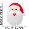 Nahaufnahme des Weihnachtsmann-Bestickungsaufnähers mit genauen Maßen und feiner Stickerei. - Weihnachtsmann Stil