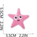 Niedlicher rosa Seestern Stickaufnäher für Kleidung DIY Dekoration, 5.5cm Applikation. - Rosa Seestern-Stil