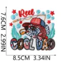 Retro Angeln bestickter Aufnäher Bügelbild Kleidung Abzeichen DIY cooler Angler Geschenk - Cooler Papa Stil (C34HD-32-05)
