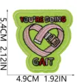 Embroidered heart belt patch iron-on DIY badge for clothing jacket backpack decoration - Green Heart Style (W34ZM-088-03)