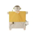 Cute baby security blanket plush monkey toy with teething ring, soft corduroy fabric for sleep. - Orange / 25cm