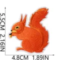 Detailed close-up shot of the cute orange squirrel embroidered patch, showing fine stitching. - Squirrel Eating Nuts Style (C27MG-092-04)