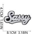 Parche bordado estilo retro Sassy, ideal para la decoración y reparación de ropa. - Estilo Letra Sassy (C28SD-12-04)
