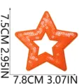 Écusson brodé étoile à sequins orange pour décoration de vêtements DIY, 7.5x7.8cm. - N° 4 (X27WJX-12-04)