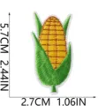 Detailed view of cute corn embroidered patch, farm theme DIY clothing repair accessory. - Farm Corn Style (C27MG-072-08)