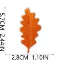 Orange oak leaf embroidered patch clothing repair DIY badge accessory 5.7x2.8cm. - Orange Oak Leaf Style (C27MG-065-09)