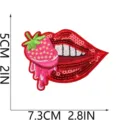 Patch brodé lèvres fraise à paillettes pour vêtements réparation bricolage insigne. - Lèvre Fondu Fraise (X27ZB-143-11)