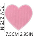 Pink heart shaped embroidered patch iron on badge DIY clothing accessory applique 7x7.5cm - X27SD-11-03