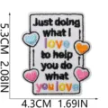 Embroidered iron-on cloth patch with inspirational quote design for clothes DIY. - Heart Slogan Style (W34ZM-082-07)