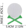 Patch brodé de golf badge de vêtement thermocollant accessoire de décoration DIY détail - Écusson Brodé de Balle de Golf (C34GEF-125-09) / Pièce Unique (7.5x5.4cm)