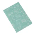 Porta Pasaporte de Viaje de Cuero PU Verde Menta, Funda de Pasaporte con Diseño Doodle - Verde azulado
