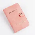 Custodia per passaporto in pelle minimalista rosa organizer documenti da viaggio - 14.5*10CM / Rosa