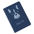 Funda de pasaporte azul oscuro con bonito diseño de perro, organizador de documentos de viaje. - Azul
